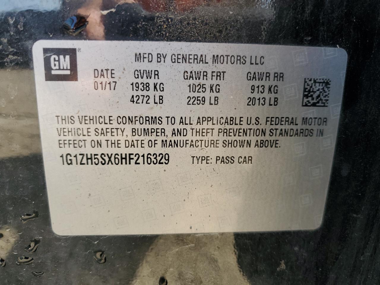 2017 Chevrolet Malibu Premier VIN: 1G1ZH5SX6HF216329 Lot: 80376875