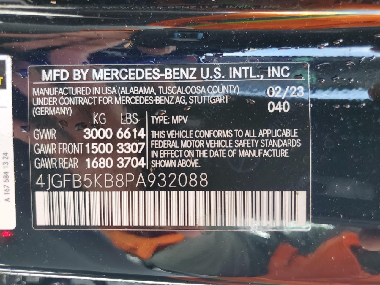 2023 Mercedes-Benz Gle 450 4Matic VIN: 4JGFB5KB8PA932088 Lot: 72084105