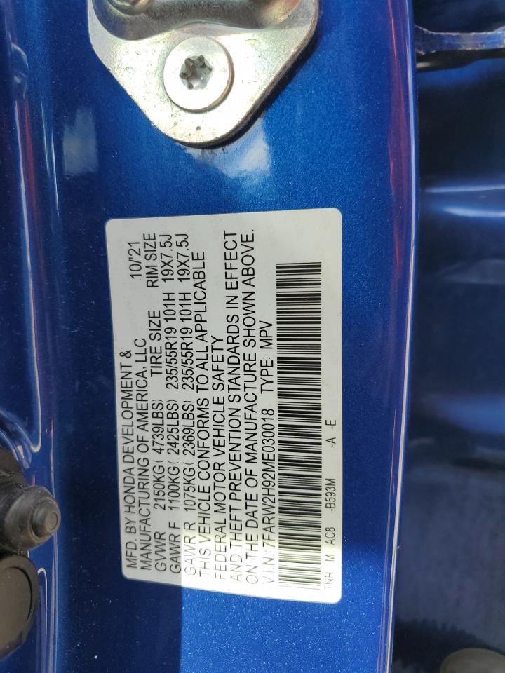 2021 Honda Cr-V Touring VIN: 7FARW2H92ME030018 Lot: 81864795