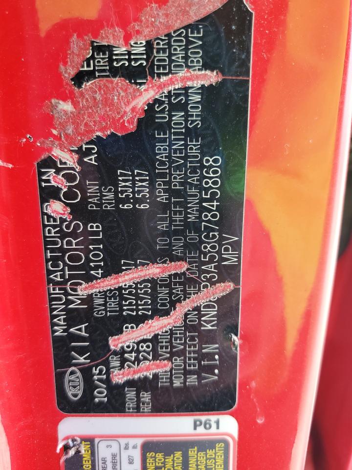 2016 Kia Soul + VIN: KNDJP3A58G7845868 Lot: 81564885