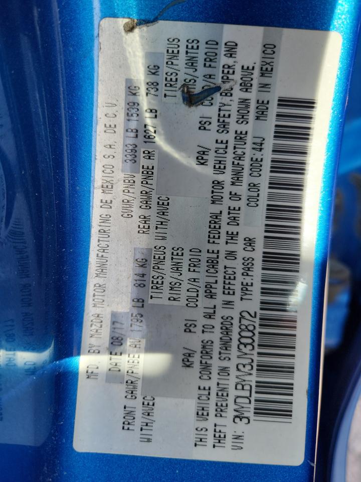 2018 Toyota Yaris Ia VIN: 3MYDLBYV3JY300872 Lot: 80800305