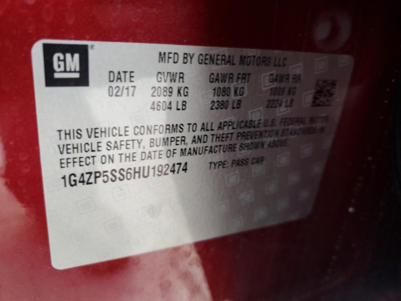 2017 Buick Lacrosse Essence VIN: 1G4ZP5SS6HU192474 Lot: 71508655