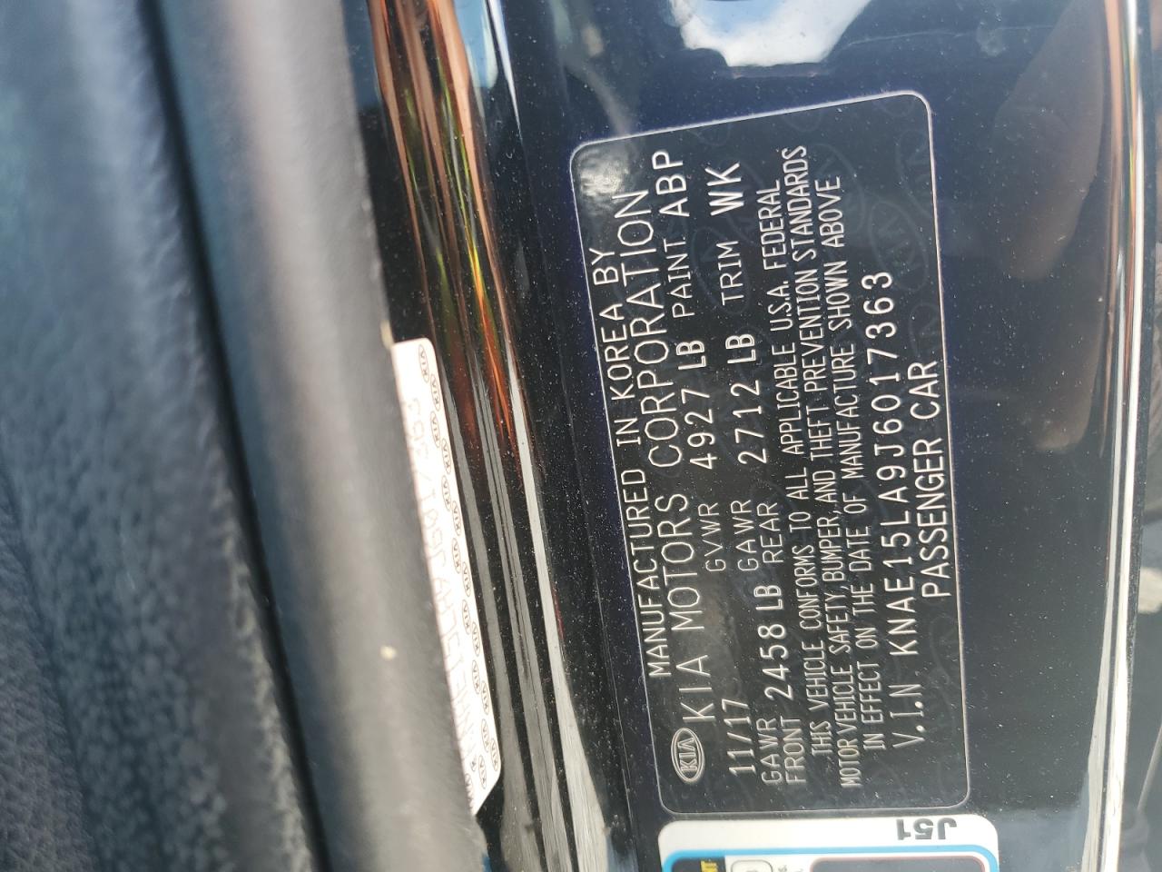 2018 Kia Stinger VIN: KNAE15LA9J6017363 Lot: 81658015