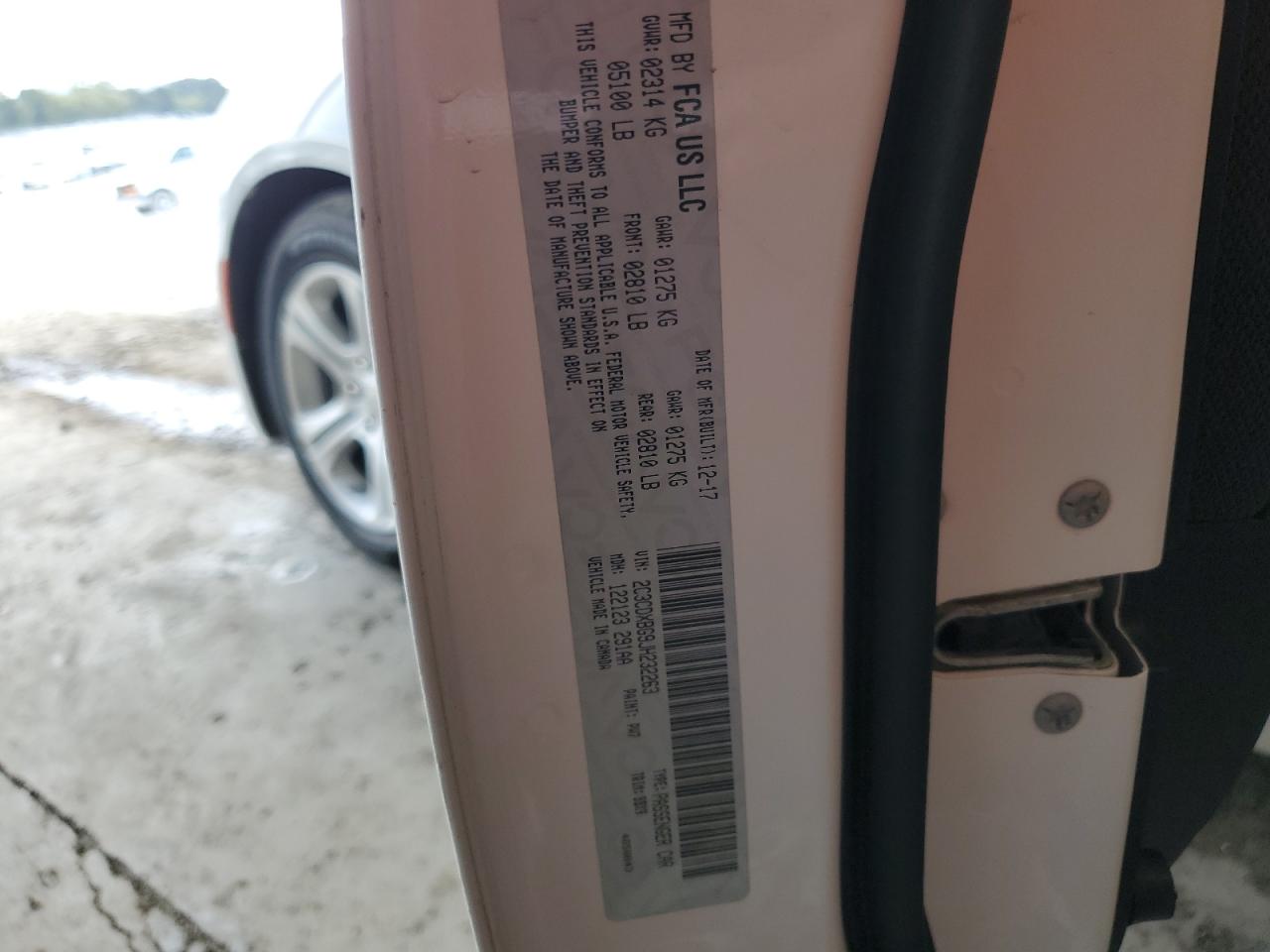 2018 Dodge Charger Sxt VIN: 2C3CDXBG9JH232263 Lot: 70820005