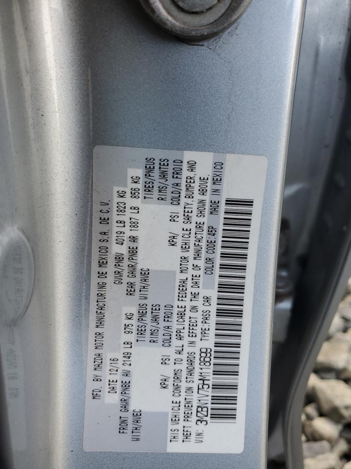 2017 Mazda 3 Touring VIN: 3MZBN1V75HM118699 Lot: 81887395