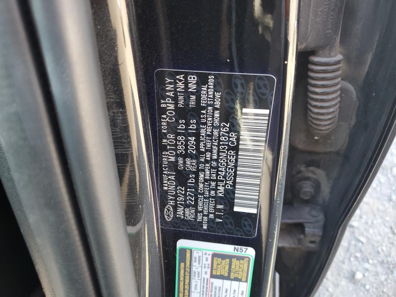 2022 Hyundai Elantra Limited VIN: KMHLP4AG6NU318762 Lot: 71452835