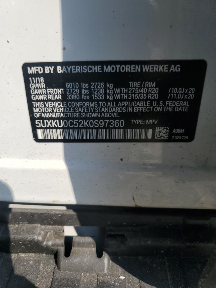 2019 BMW X6 Sdrive35I VIN: 5UXKU0C52K0S97360 Lot: 81254275
