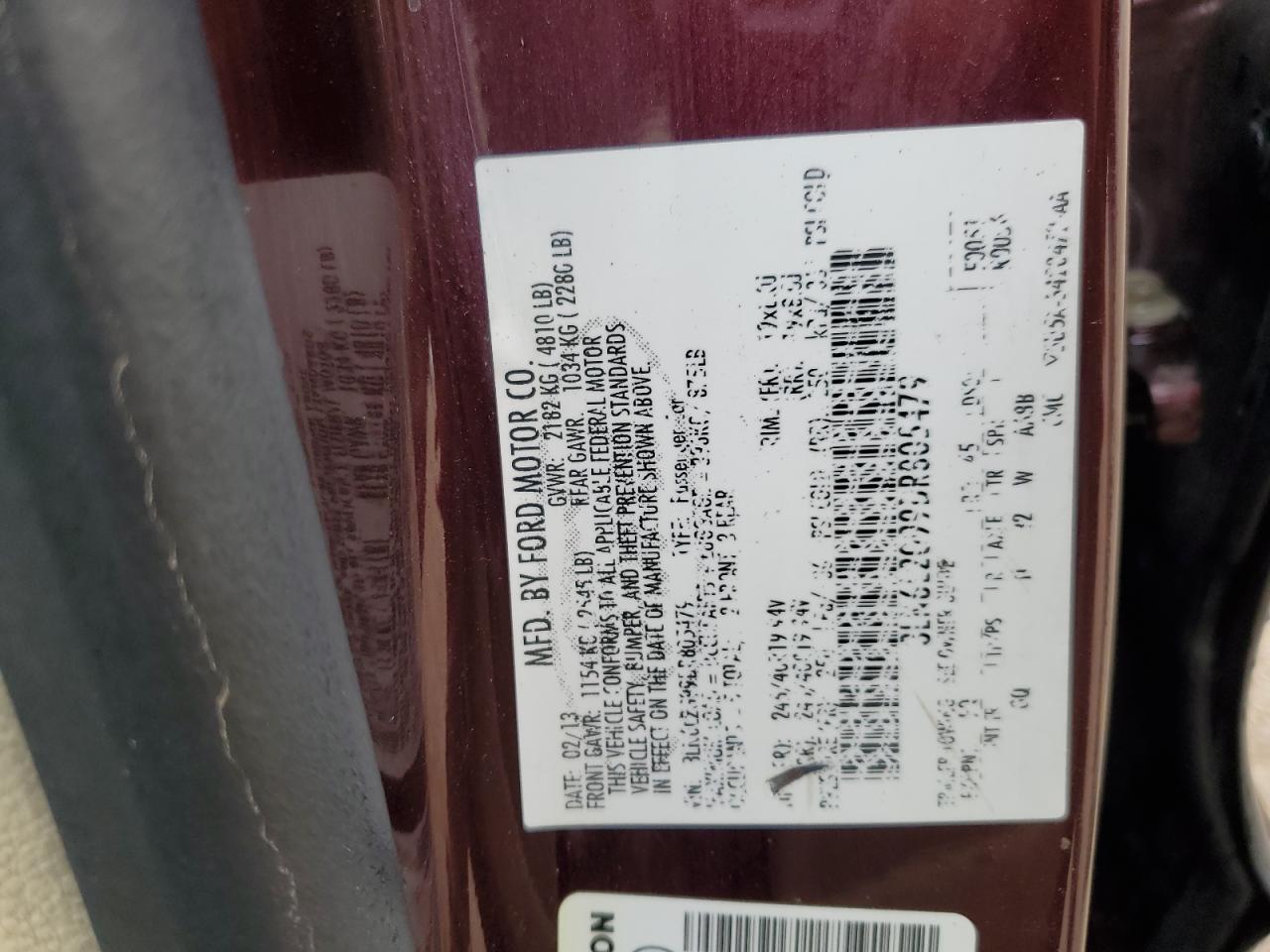 2013 Lincoln Mkz VIN: 3LN6L2G99DR805479 Lot: 71204255