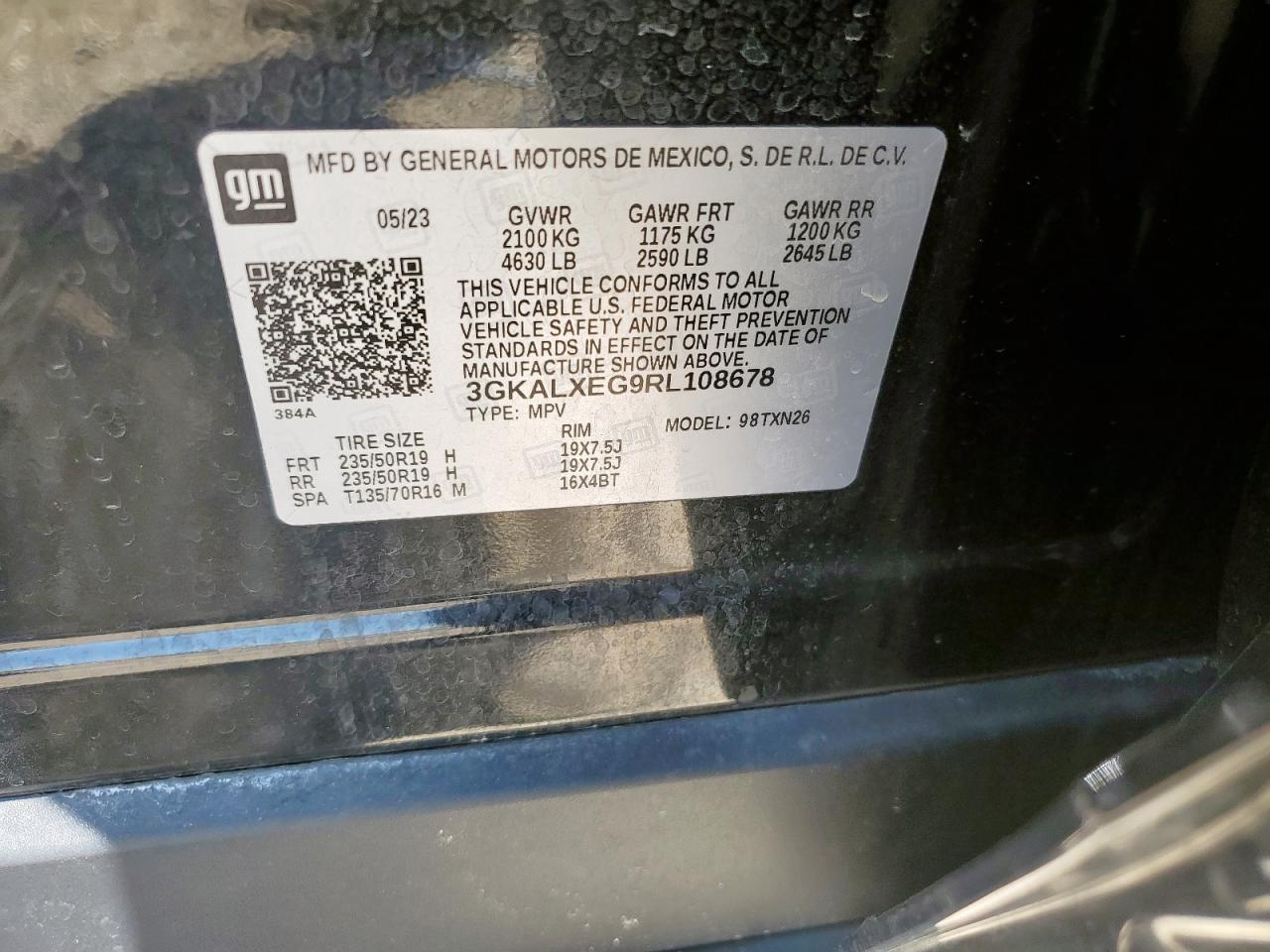 2024 GMC Terrain Denali VIN: 3GKALXEG9RL108678 Lot: 70944345