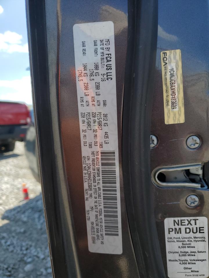 2017 Jeep Compass Sport VIN: 1C4NJCBAXHD123609 Lot: 72036485