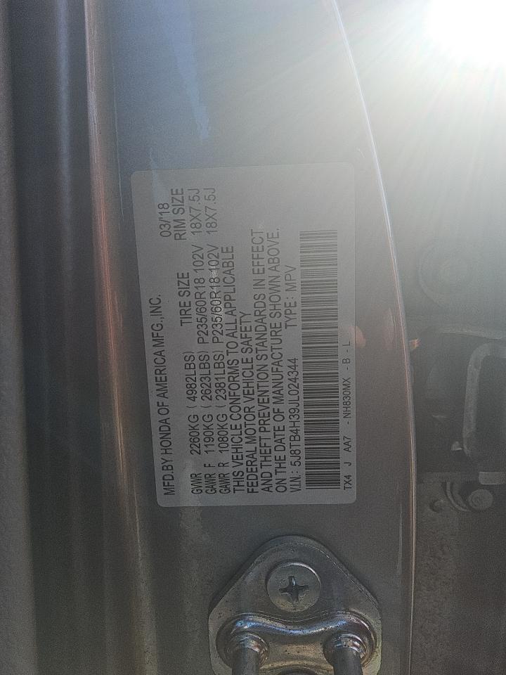 2018 Acura Rdx VIN: 5J8TB4H39JL024344 Lot: 71082955