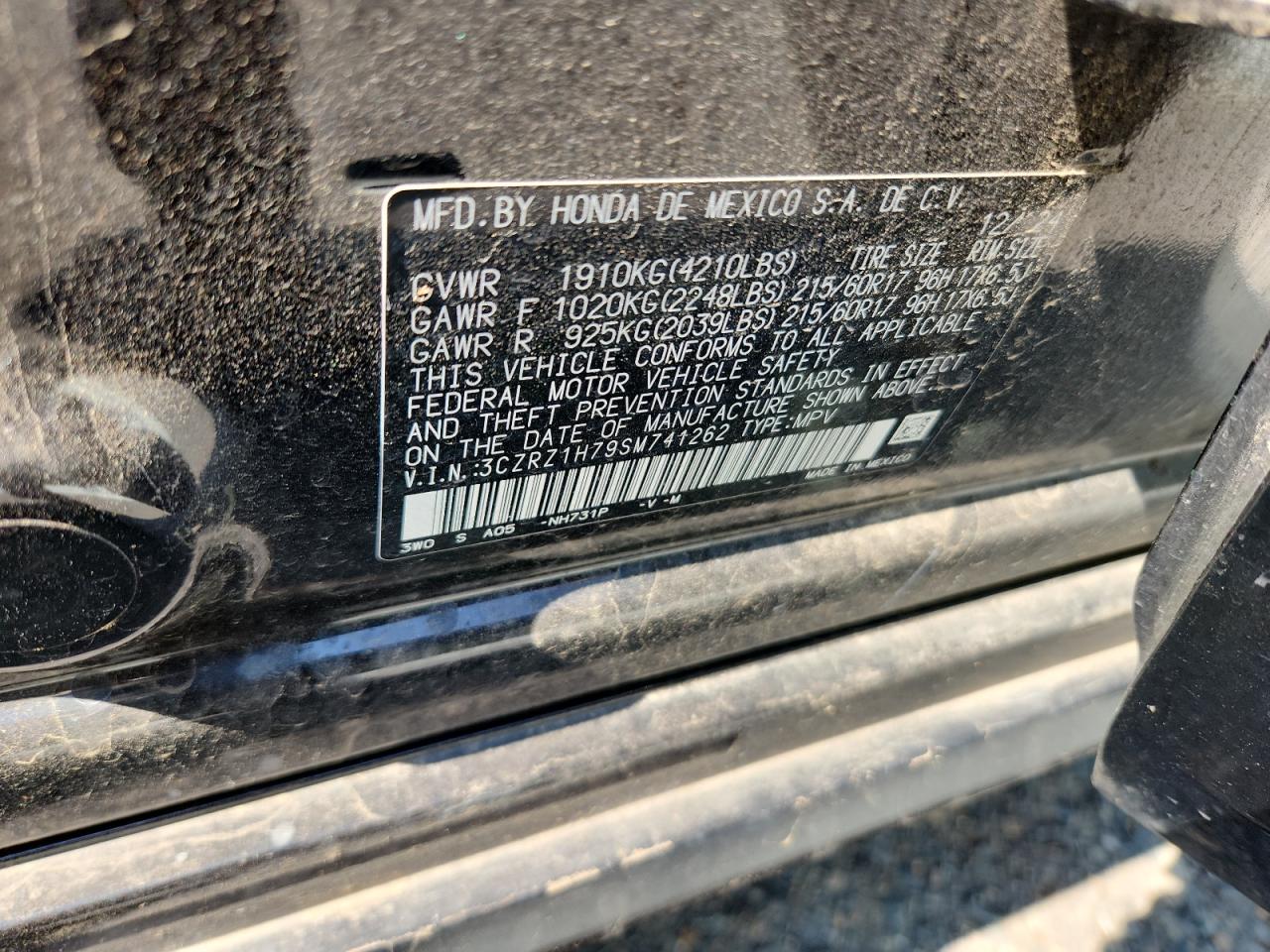 2025 Honda Hr-V Exl VIN: 3CZRZ1H79SM741262 Lot: 80662525