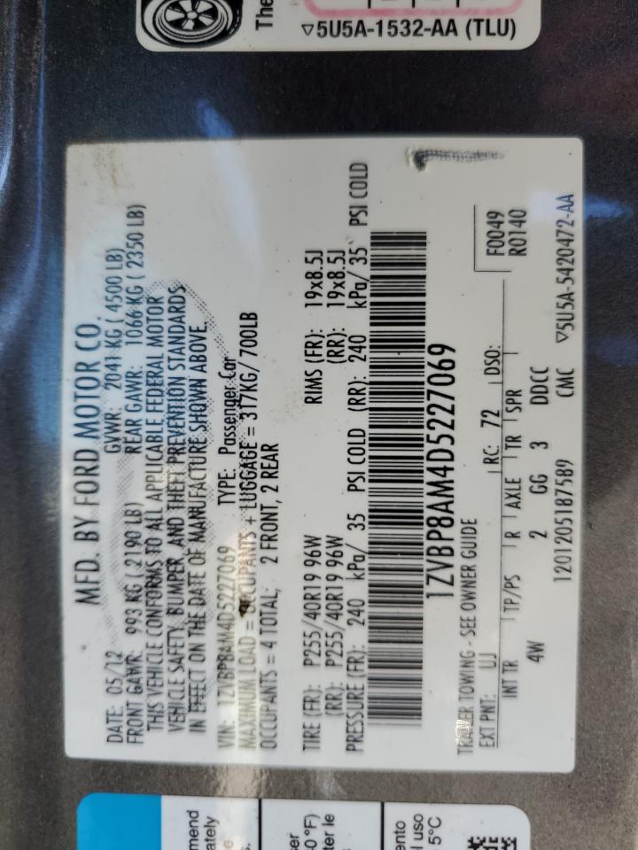 2013 Ford Mustang VIN: 1ZVBP8AM4D5227069 Lot: 81682845