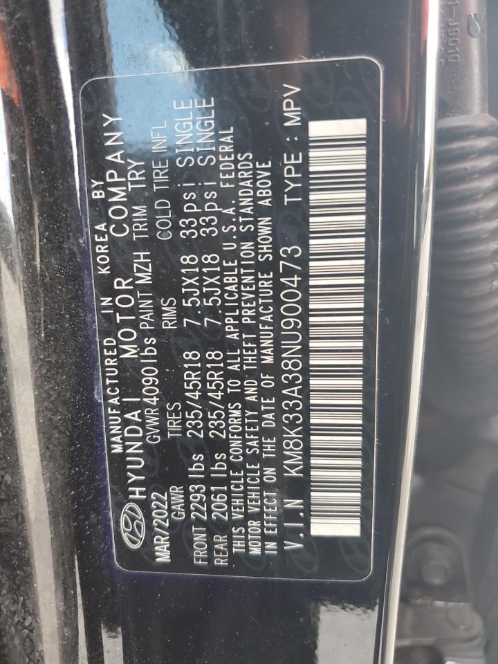 2022 Hyundai Kona N Line VIN: KM8K33A38NU900473 Lot: 71743525