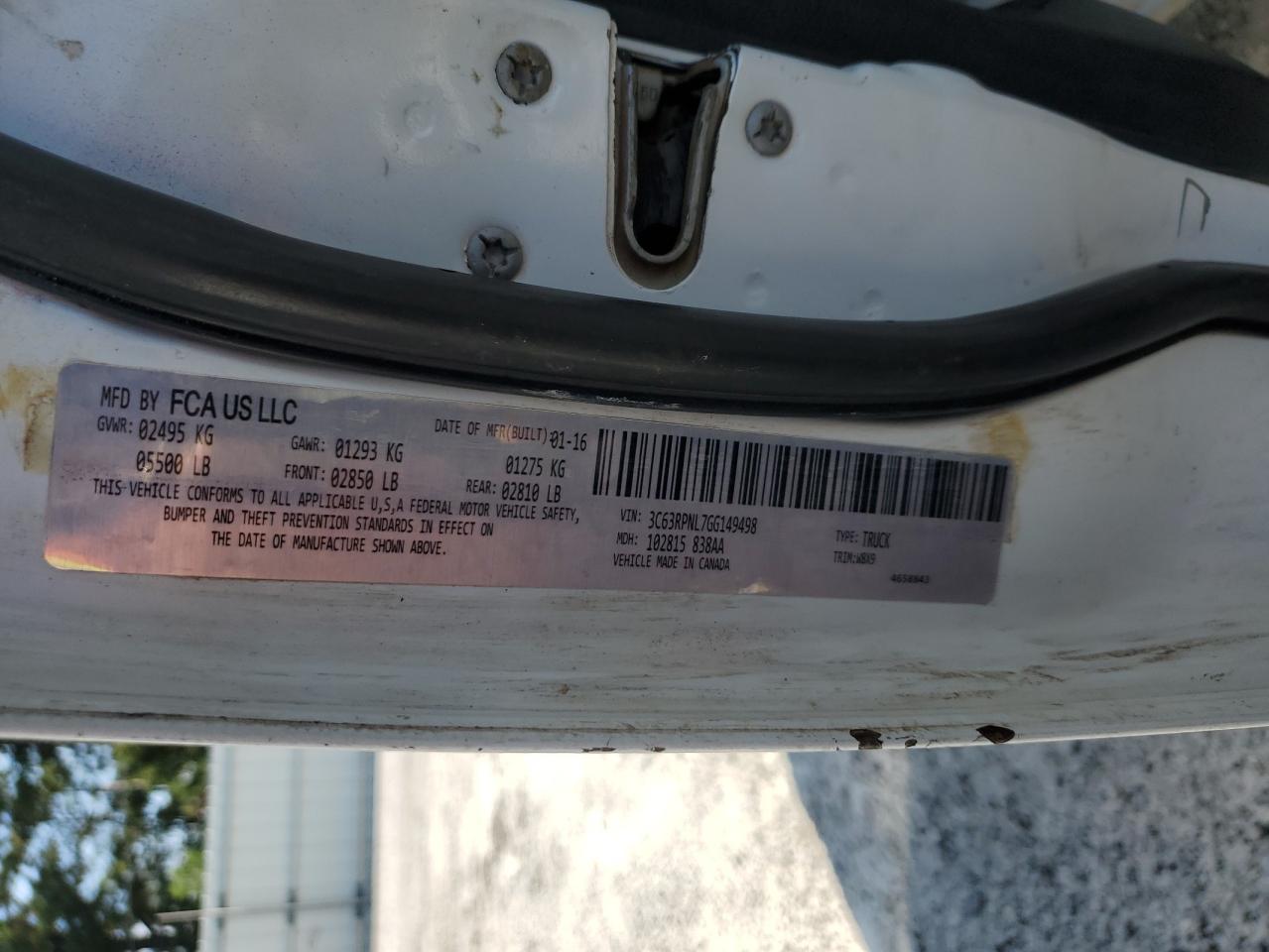 2016 Ram 3500 Longhorn VIN: 3C63RPNL7GG149498 Lot: 71060915