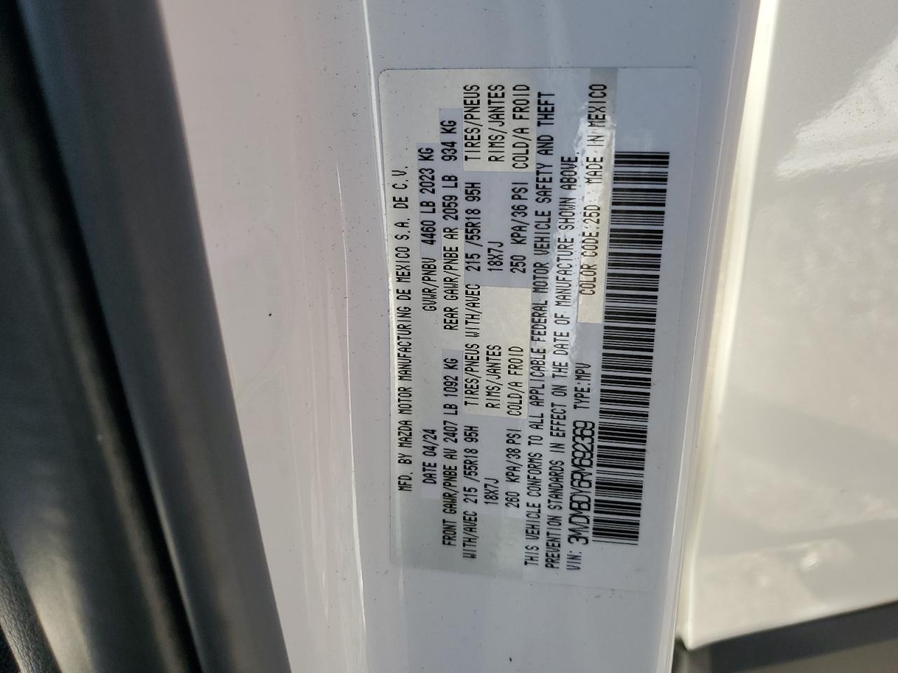 2024 Mazda Cx-30 Premium VIN: 3MVDMBDY6RM692369 Lot: 80347195