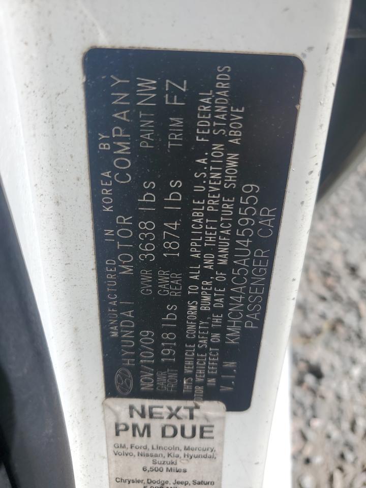 2010 Hyundai Accent Gls VIN: KMHCN4AC5AU459559 Lot: 83796435