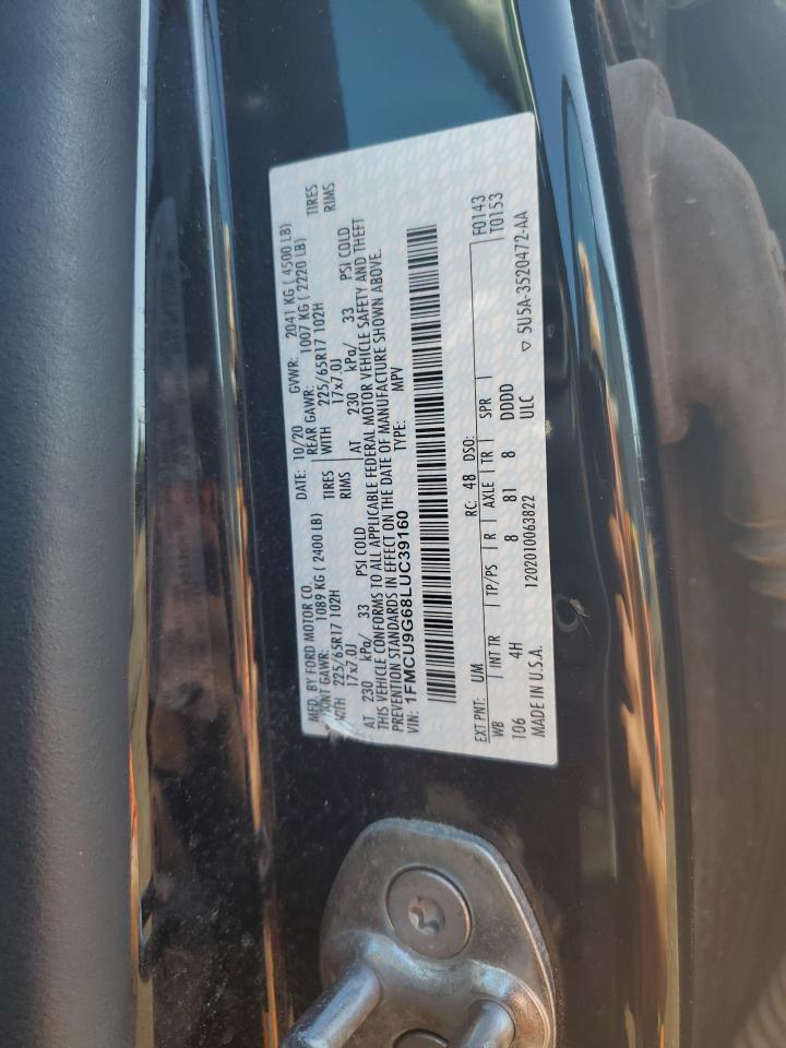 2020 Ford Escape Se VIN: 1FMCU9G68LUC39160 Lot: 82044645