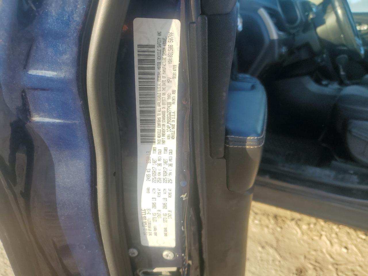 2016 Jeep Cherokee Sport VIN: 1C4PJMAS6GW277438 Lot: 81870205