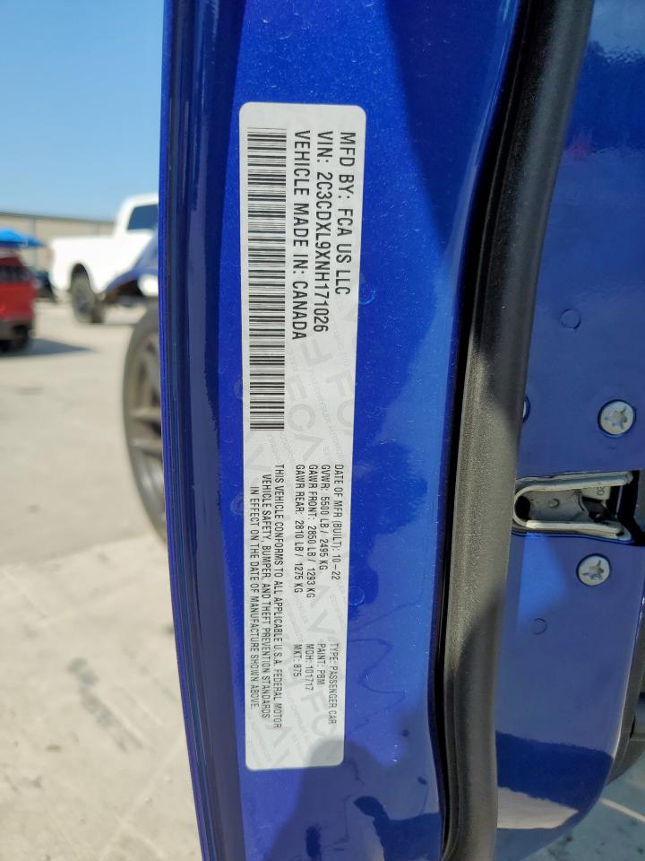 2022 Dodge Charger Srt Hellcat VIN: 2C3CDXL9XNH171026 Lot: 81778035