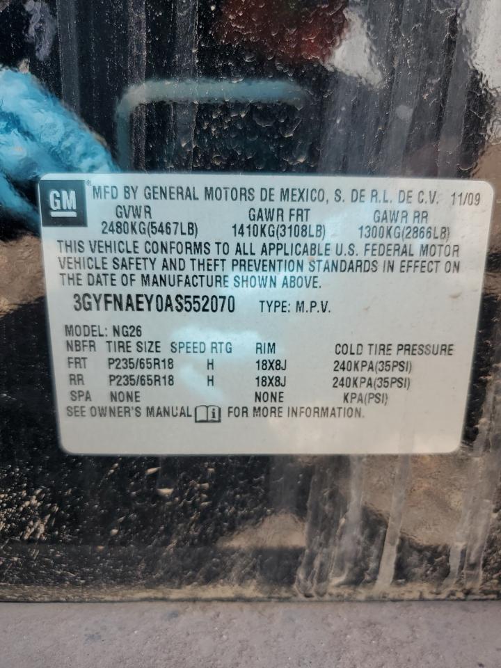 2010 Cadillac Srx Luxury Collection VIN: 3GYFNAEY0AS552070 Lot: 80715115