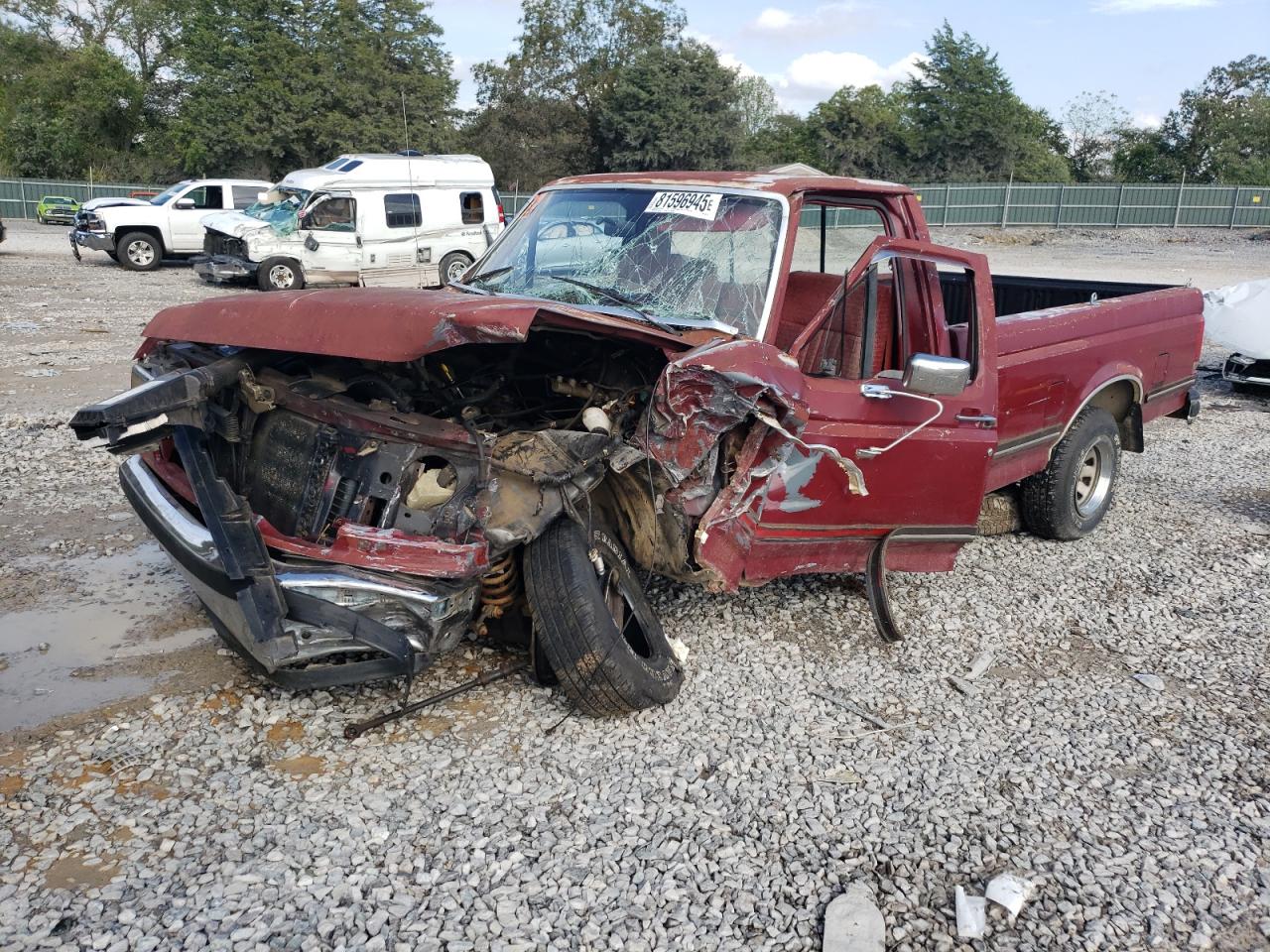 1989 Ford F150 red pickup gasoline 1FTDF15N8KNA22747 photo #1