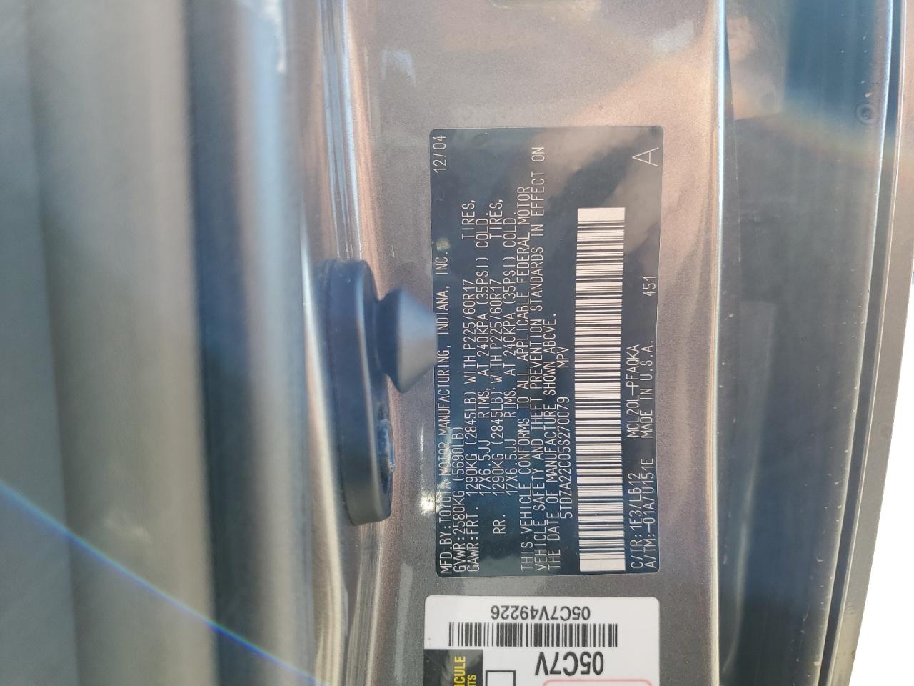 2005 Toyota Sienna Xle VIN: 5TDZA22C05S270079 Lot: 81590985