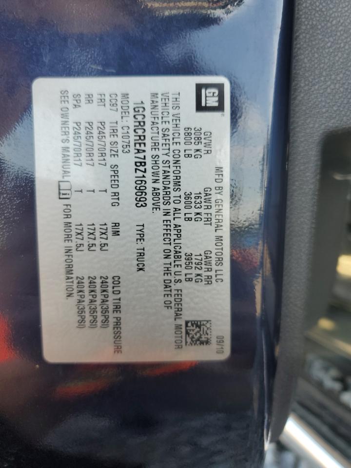 2011 Chevrolet Silverado C1500 Ls VIN: 1GCRCREA7BZ169693 Lot: 80853555