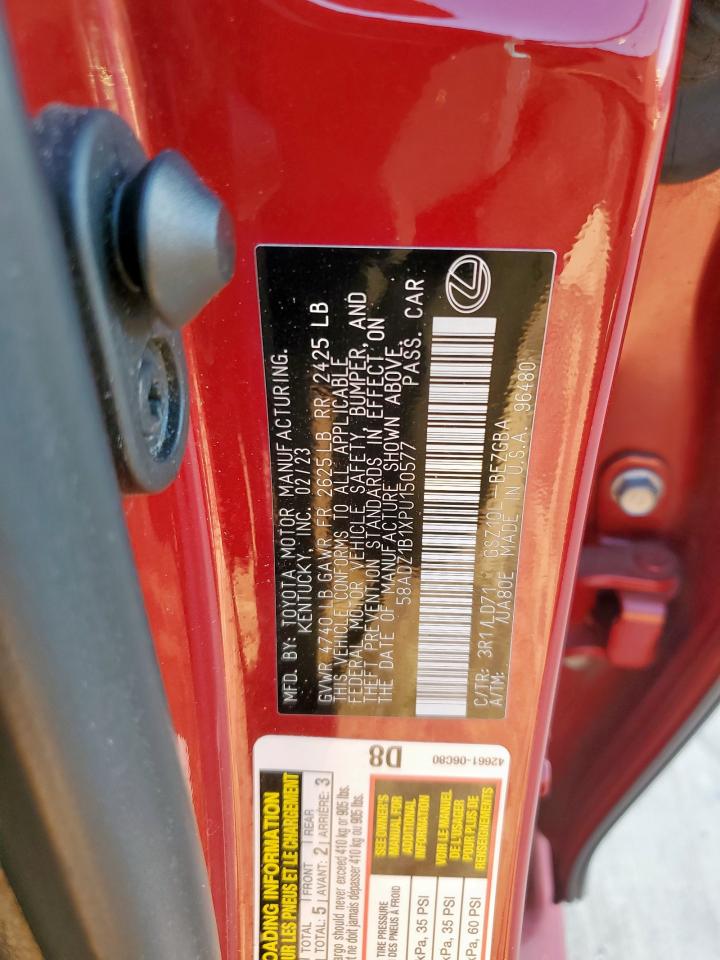 2023 Lexus Es 350 Base VIN: 58ADZ1B1XPU150577 Lot: 80408185