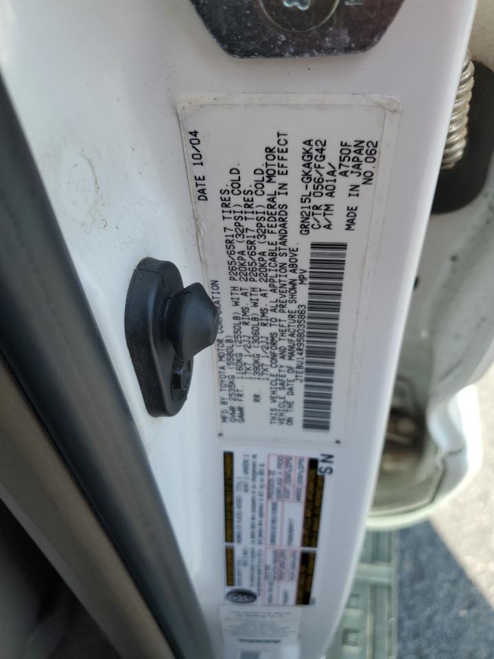 2005 Toyota 4Runner Sr5 VIN: JTEBU14R958035863 Lot: 81320615