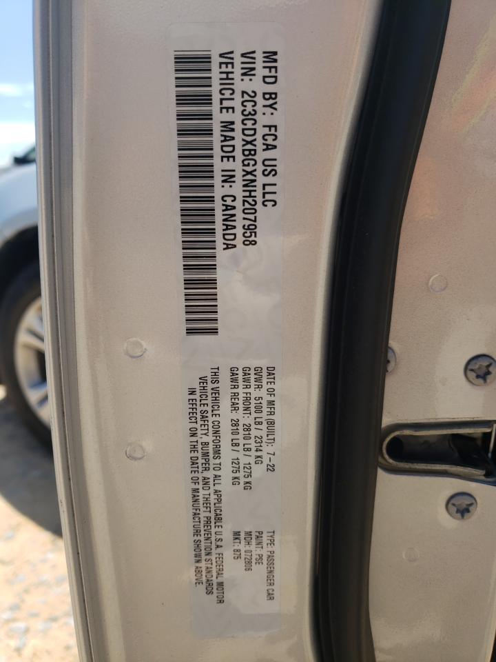 2022 Dodge Charger Sxt VIN: 2C3CDXBGXNH207958 Lot: 70957485