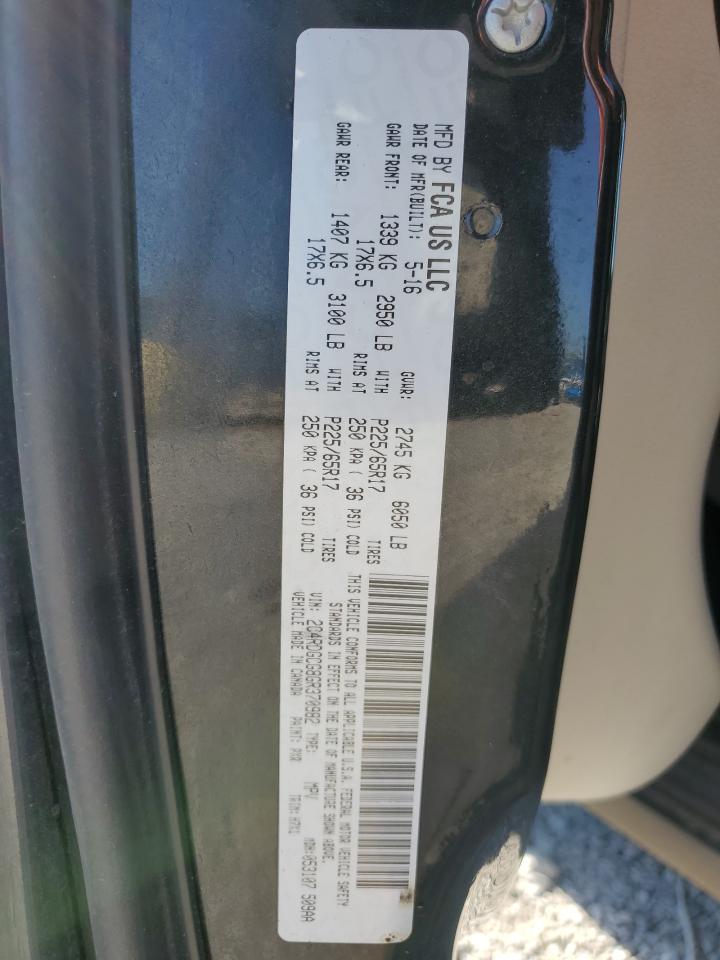 2016 Dodge Grand Caravan Sxt VIN: 2C4RDGCG8GR370982 Lot: 82061955