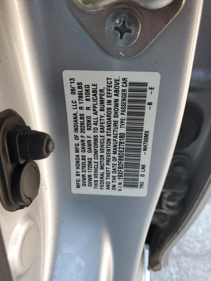 2013 Honda Civic Ex VIN: 19XFB2F89DE278180 Lot: 71824285