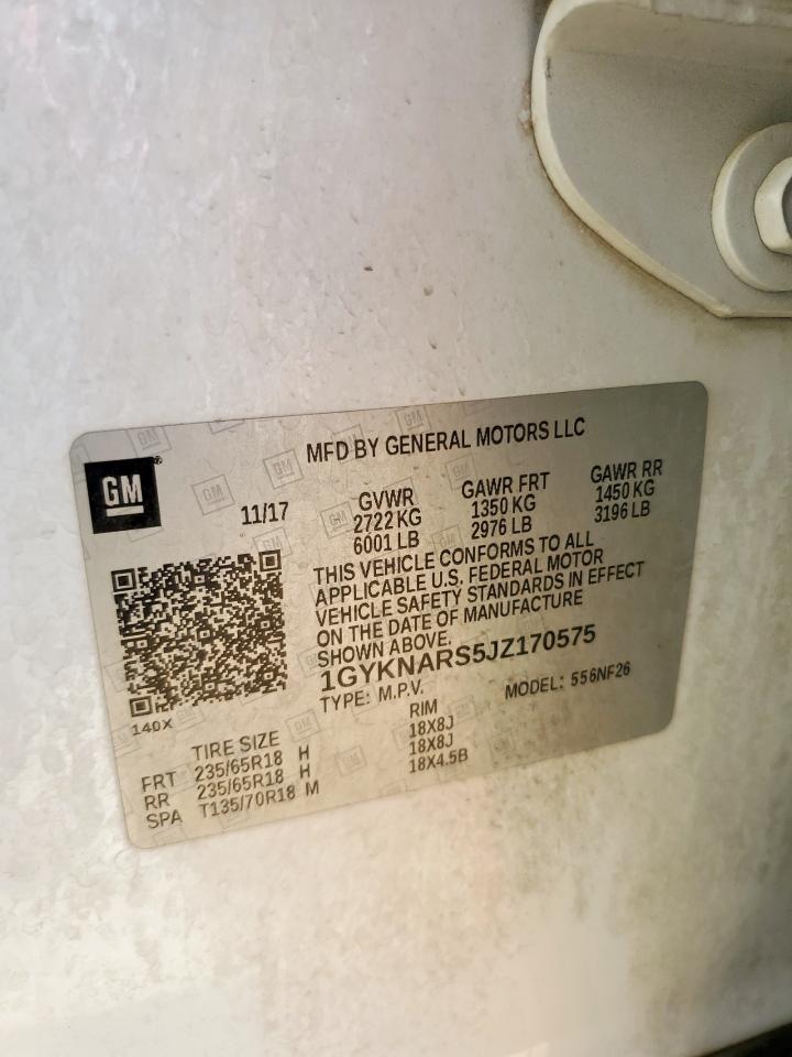 2018 Cadillac Xt5 VIN: 1GYKNARS5JZ170575 Lot: 81402515