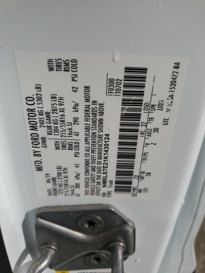 2019 Ford Transit Connect Xl VIN: NM0LS7E21K1430124 Lot: 81833115