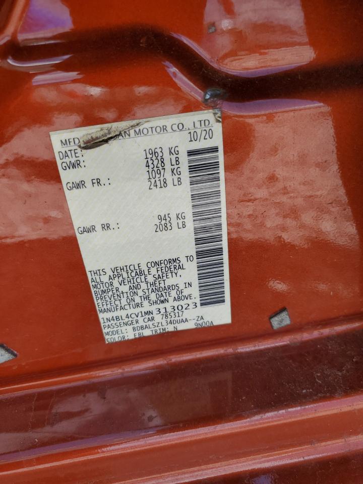 2021 Nissan Altima Sr VIN: 1N4BL4CV1MN313023 Lot: 81869705