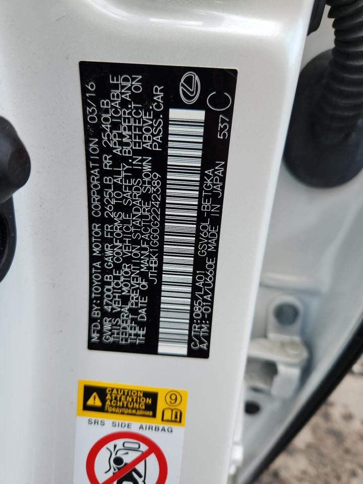 2016 Lexus Es 350 VIN: JTHBK1GG0G2242389 Lot: 71272315