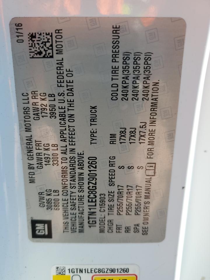 2016 GMC Sierra C1500 VIN: 1GTN1LEC8GZ901260 Lot: 71264675