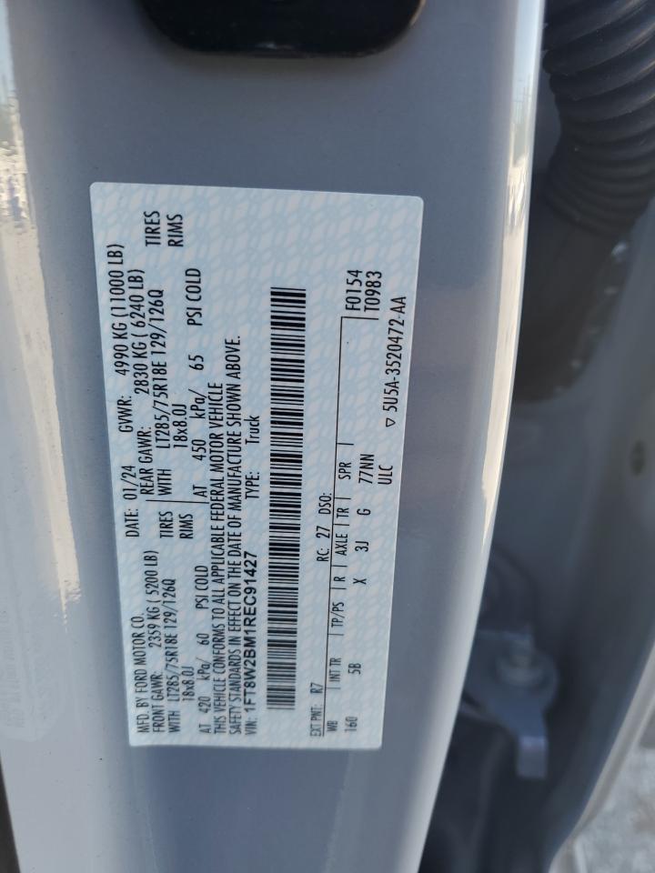 2024 Ford F250 Super Duty VIN: 1FT8W2BM1REC91427 Lot: 70368205