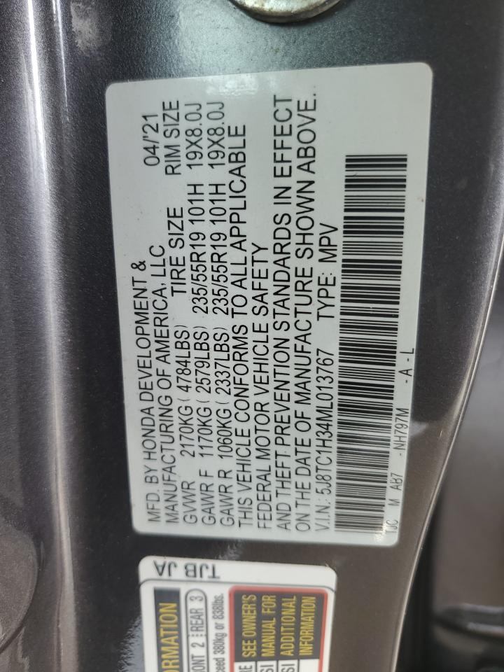 2021 Acura Rdx VIN: 5J8TC1H34ML013767 Lot: 81022055