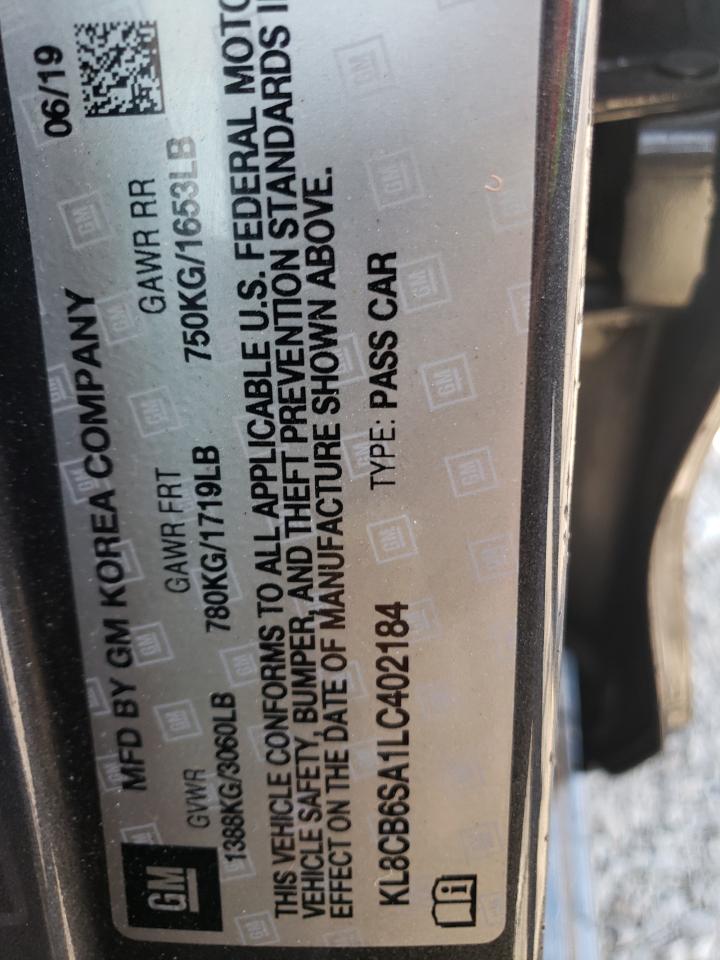 2020 Chevrolet Spark Ls VIN: KL8CB6SA1LC402184 Lot: 80851595