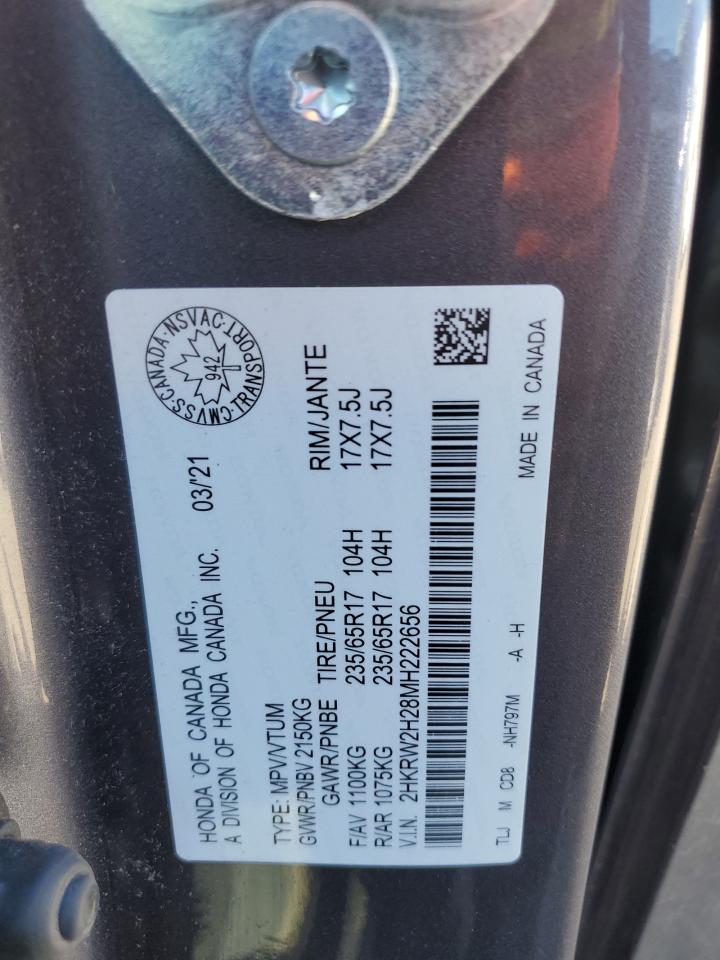 2021 Honda Cr-V Lx VIN: 2HKRW2H28MH222656 Lot: 81135445