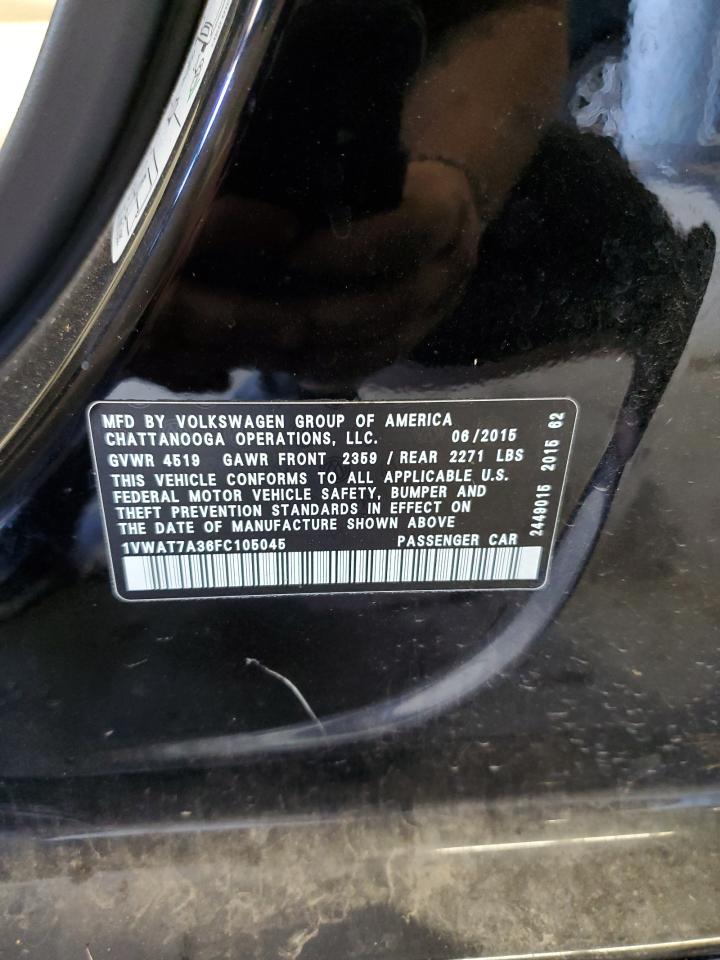 2015 Volkswagen Passat S VIN: 1VWAT7A36FC105045 Lot: 81432475