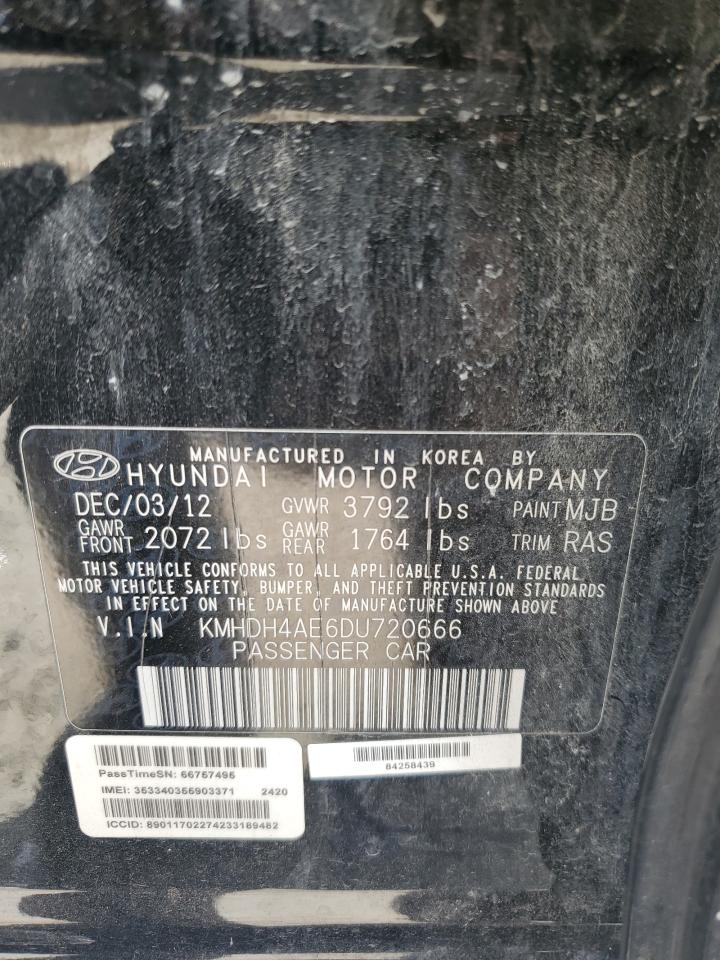 2013 Hyundai Elantra Gls VIN: KMHDH4AE6DU720666 Lot: 80092865