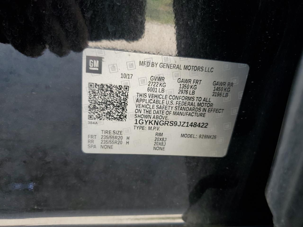 2018 Cadillac Xt5 Platinum VIN: 1GYKNGRS9JZ148422 Lot: 80402425