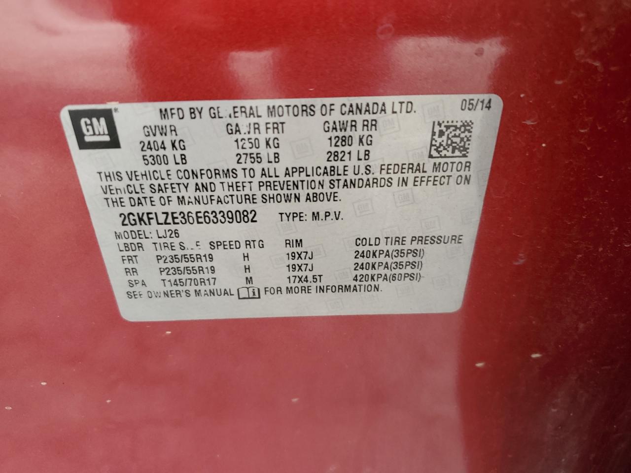 2014 GMC Terrain Denali VIN: 2GKFLZE36E6339082 Lot: 84415635