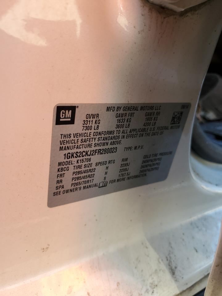 2015 GMC Yukon Denali VIN: 1GKS2CKJ2FR280023 Lot: 81585325