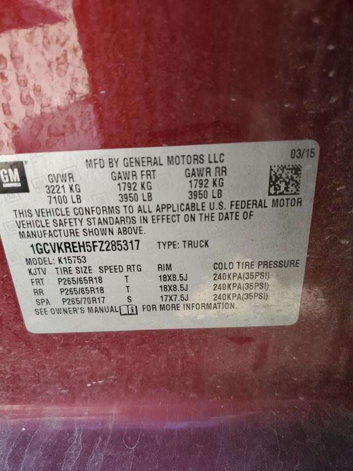 2015 Chevrolet Silverado K1500 Lt VIN: 1GCVKREH5FZ285317 Lot: 84170245