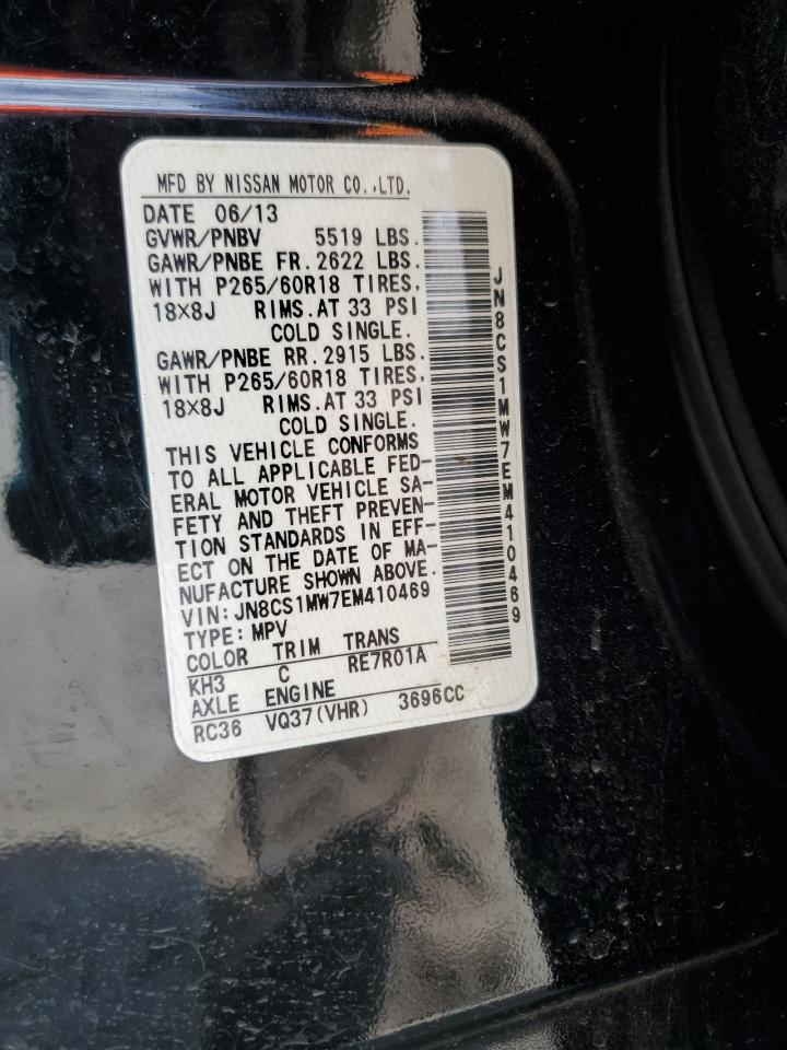 2014 Infiniti Qx70 VIN: JN8CS1MW7EM410469 Lot: 80294525