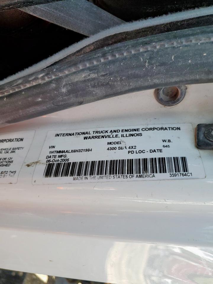 2006 International 4300 Tank Truck VIN: 1HTMMAALX6H321934 Lot: 80828595
